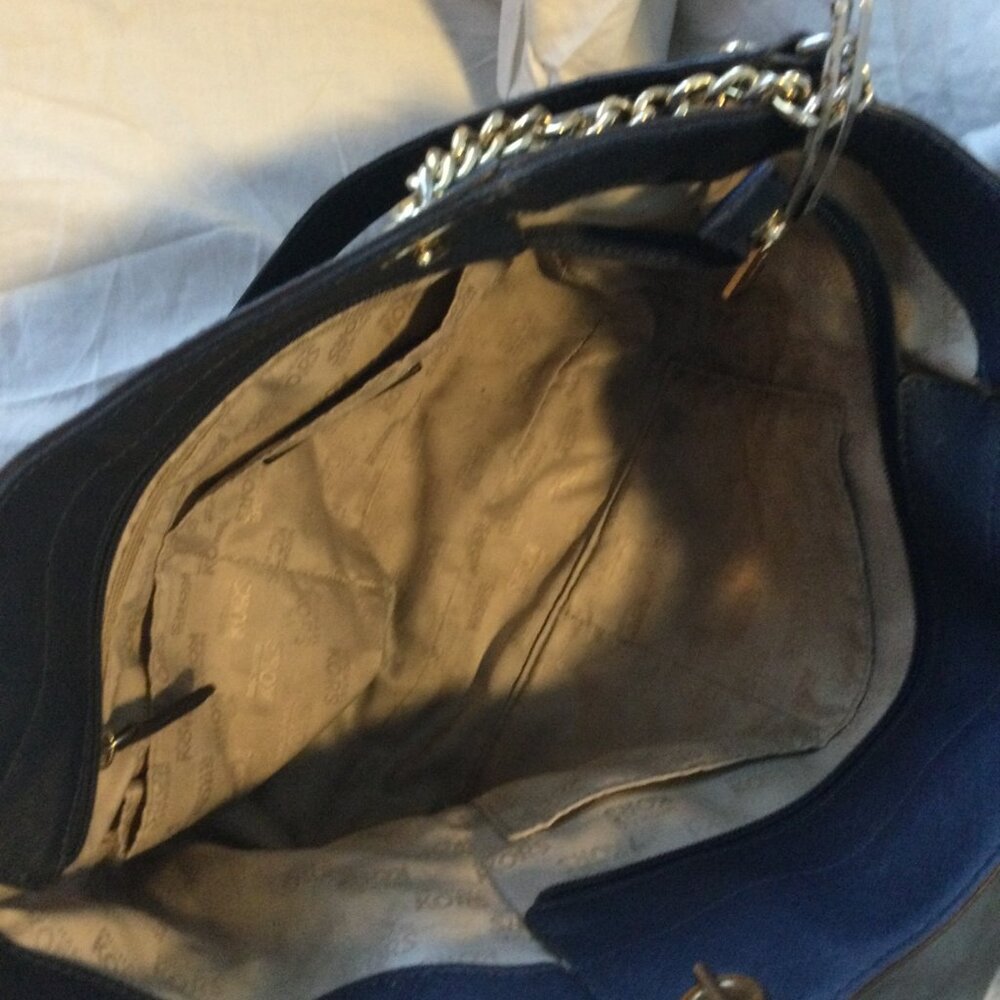 Michael Kors Jet Set Navy Blue Tote/Shoulder Bag - Picture 5 of 6